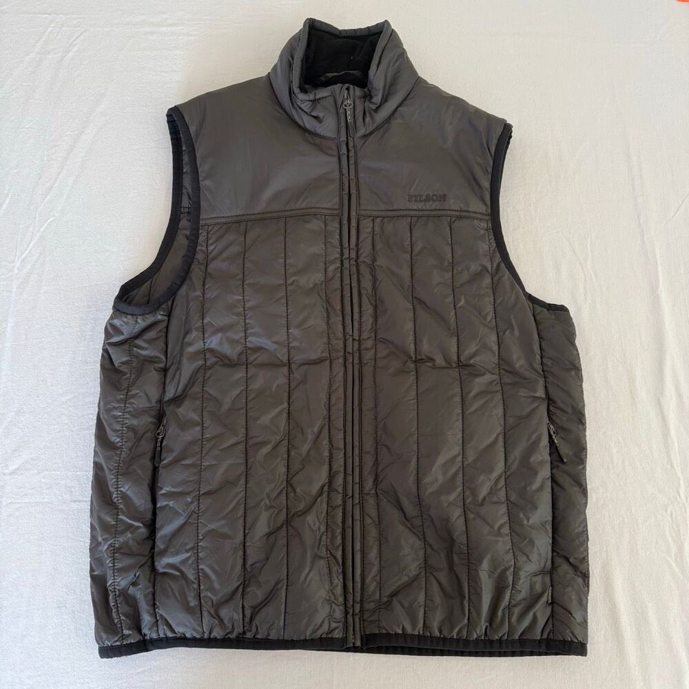 Filson | Quilted Insulated Vest Black Full Zip Outdoor | Mens M